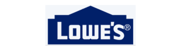 Logo of Lowe's featuring a blue house silhouette with "Lowe's" in white text.