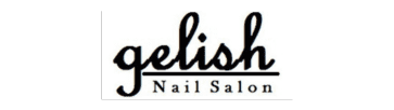 Logo for "Gelish Nail Salon" with "gelish" in black script and "Nail Salon" in smaller black text below.