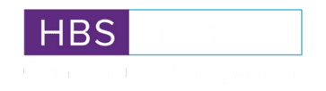Logo for HBS Stratford Community Management with purple and teal accents.