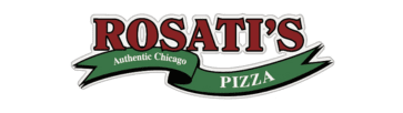 Logo of Rosati's Pizza featuring the text "Rosati's Authentic Chicago Pizza" with a red and green color scheme.