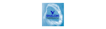 Blue and white image featuring a dove silhouette above the text "Shalom Tabernacle.